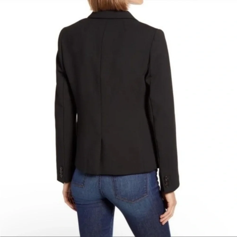J. Crew Womens Sz XS Schoolboy Blazer Black Notch Lapel‎ Two Button classic